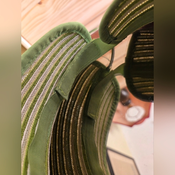 Scala Green and Cream Striped Women's Visor - Picture 7 of 7